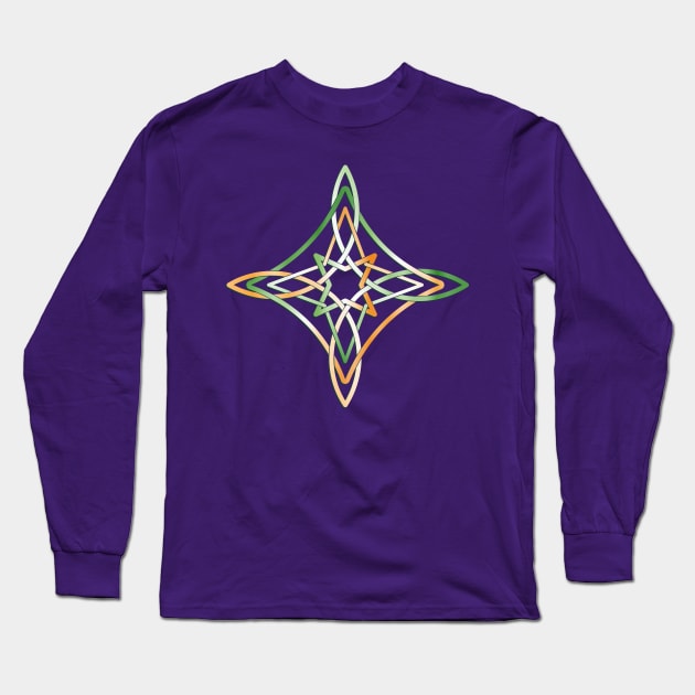 Gaelic Star - Minimalist Celtic Knot Design Long Sleeve T-Shirt by GulfGal